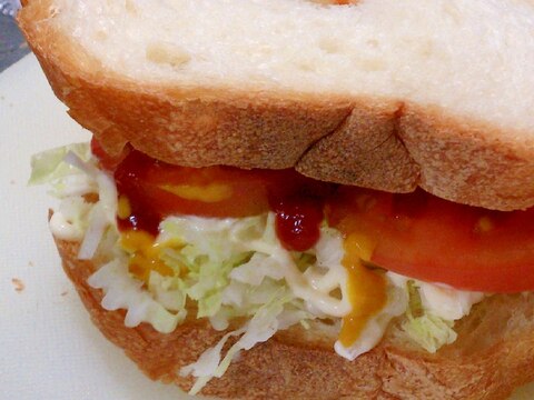 ～朝食バリエ～　海老のサンドイッチ